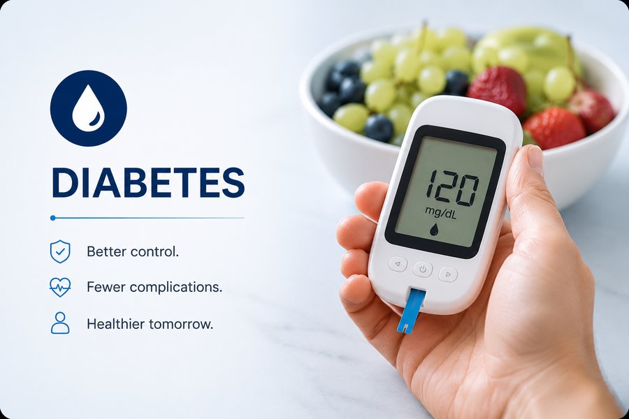 Diabetes: better control, fewer complications, healthier tomorrow